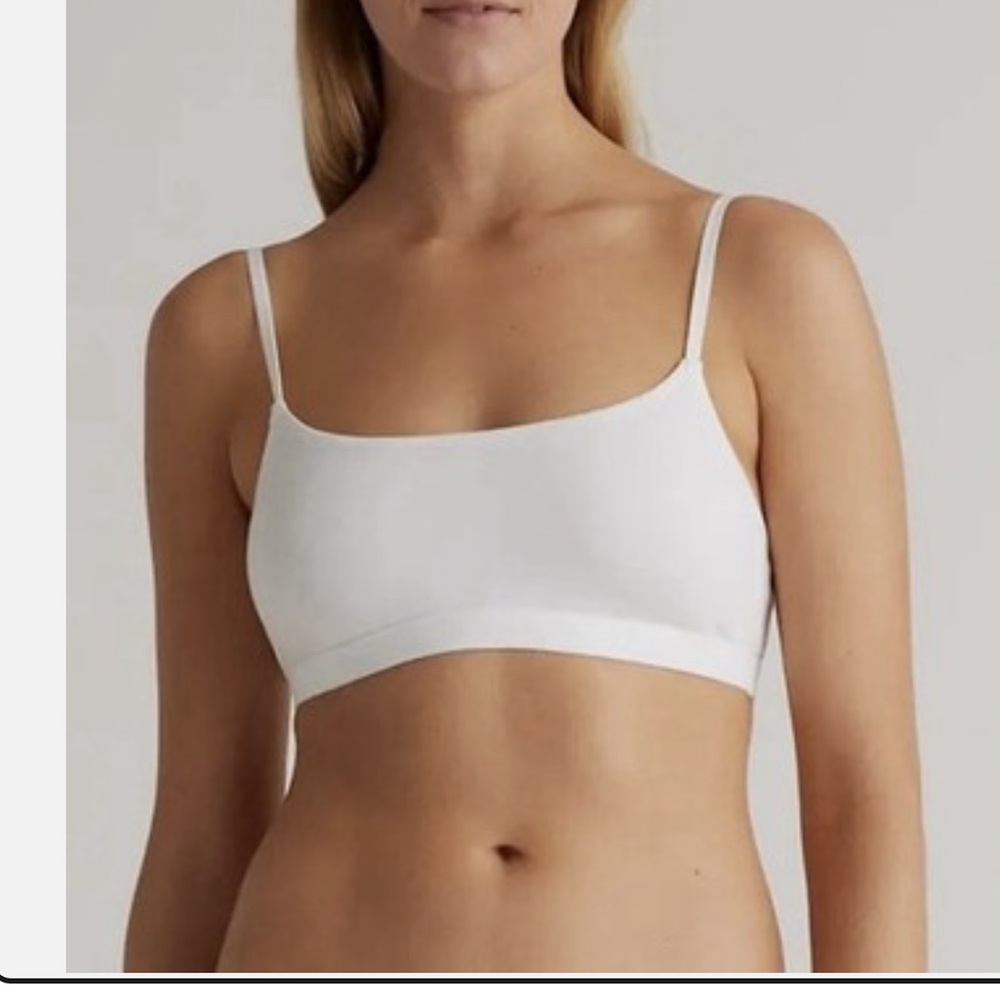 Quince Organic Cotton Stretch Bralette Pullover 2 Pack in White